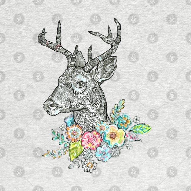 Floral Deer - 1. by FanitsaArt